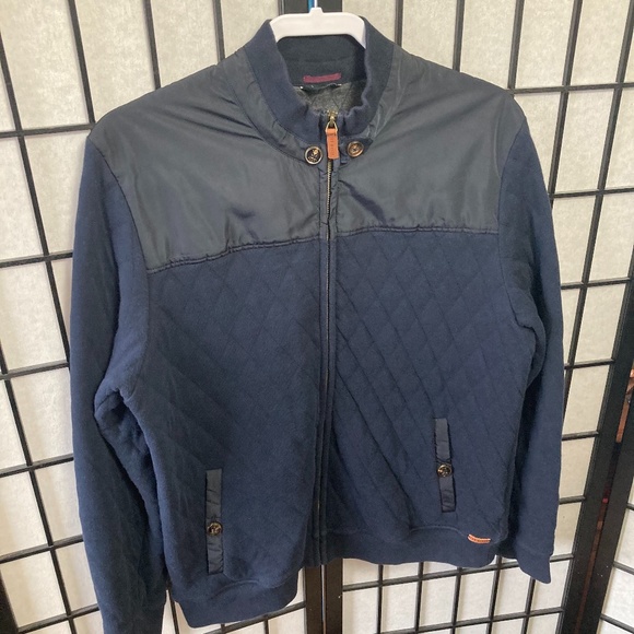 Ted Baker Quilted Jacket - Navy Blue - Picture 11 of 11